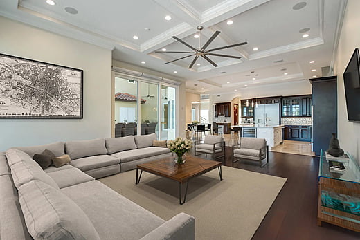 Living room in a Tampa luxury home